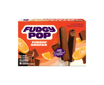 Fudgy Pop fruity flavors orange box