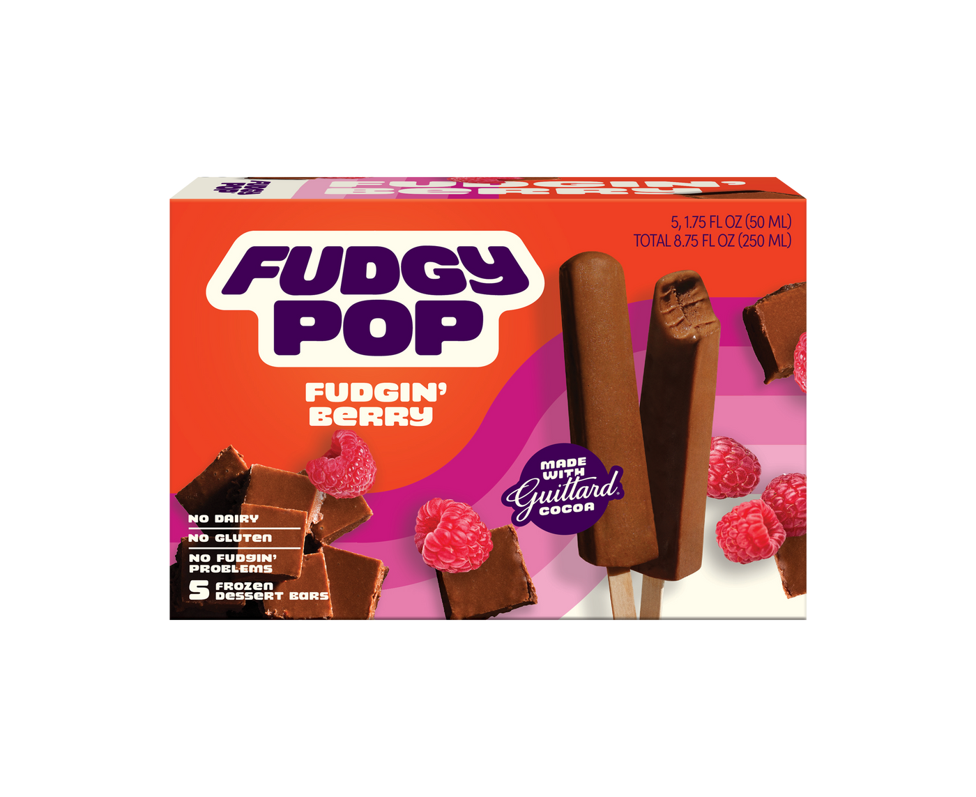 Fudgy Pop Fudgin' Berry frozen fudge bars