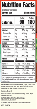 Fudgin' Minty Fudgy Pop nutrition label